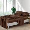 Lanest Housing Silk Satin Sheets, Twin Size Satin Bed Sheet Set with Deep Pockets, Cooling Soft and Hypoallergenic Satin Sheets Twin - Brown view 4