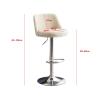 CHICKEN Bar Stool 60-80cm Lift Swivel Backrest Bar Stool Modern Light Luxury Household Fashion Kitchen Island Chair Iron High Chair Living Room Chairs (Color : B) view 3