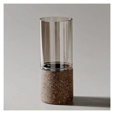 LOVULIFE Floor Vase Simple European Transparent Glass Vase, Hydroponic Flower Pot Decoration, Countertop Ornaments, Cylindrical Vase, Modern Home Decoration Vases for Centerpieces (Color : Large)