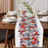 4th Of July Table Runner 72 Inches Long,Kitchen Dining Burlap & Cotton Tablerunner for Small/Round/Square/Wedding/Coffee/Dining Table Party Home Dcor White Red Blue Stripes Stars Flag Flower 14 x 72 view 4