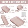 Homhut Plastic Drawer Organizers, 18 PCS Bathroom Drawer Organizer Bins, Desk and Vanity Organizer Plastic Tray, Makeup organizer and storage for Bedroom, Kitchen Gadgets Utensils and Office (Pink) view 2