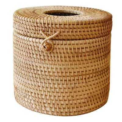 Beatifufu 1pc Rattan Hand-Woven Tissue Box Natural Woven Organizer for Home Hotel Modern Minimalist Design for Living Room Bedroom and Desktop Decor