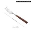 Yumokit Premium Natural Wood Handle Dinner Forks - Set of 5 | 304 Stainless Steel Flatware Dinner Forks, Ergonomic Design (Dinner Forks), Silver, HX017 view 2