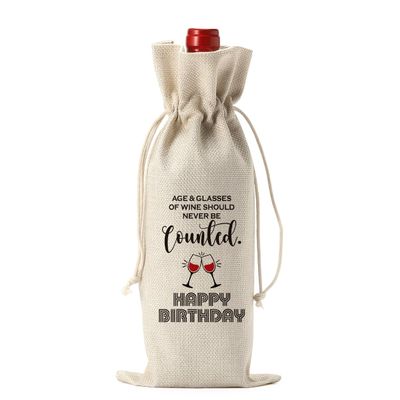FBCCZEY Funny Birthday Gift: Wine Bag Party Supplies Decorations for Women, Men, Friends & Coworkers