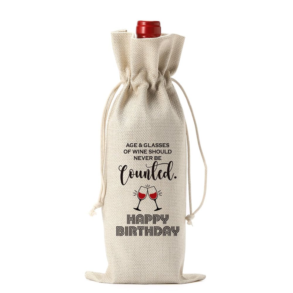 FBCCZEY Funny Birthday Gift: Wine Bag Party Supplies Decorations for Women, Men, Friends & Coworkers