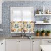 Jolunifun Geometric Kitchen Curtain 36 Inch Length Small Short Cafe Tiers Curtains Drape, 2 Panels Window Treatment Rod Pocket Drapery Panels Curtains, Modern Abstract Multi Colored Paintng 55x36 view 3