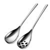 Cooking Spoons Spoon 304 Stainless Steel Household Sharing Spoon Long Handle Cafeteria Communal Leakage Spoon Large Eating Table Spoons (Color : C) view 1
