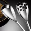 Cooking Spoons Spoon 304 Stainless Steel Household Sharing Spoon Long Handle Cafeteria Communal Leakage Spoon Large Eating Table Spoons (Color : C) view 3