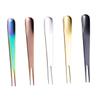 PRETYZOOM 3pcs Stainless Steel Dessert Forks Rose Gold Fruit Cake Fork for Home Restaurant Hotel Use for Appetizers Pastries and view 2