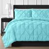 Premium Quality 120x120 Super King Plus Aqua Pinch Pleated Duvet Cover Set Zipper Closure & Corner Ties Easy Fit,Breathable 800-TC Pillow Sham 2pc100% Egyptian Cotton view 1