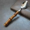 Cooking Spoons Bamboo long handle creative 304 stainless steel main dinner spoon multi-dinner spoon high value household soup spoon Table Spoons view 4