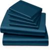 6 Piece Mulberry Silk Sheet Set Full Size (54x75)+ Upto 16 Inch Deep Pocket Teal Color Smooth Soft and Silk Bed Sheets Full Size Bedding Set view 2