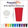 PromotionPros Reusable Stadium 5 1/2" Cold 22oz Plastic Party Cup - Customized With Text Name or Personalized Image $0.92 Each - Sold in Pack of 500-Blue view 2