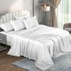 6 Piece Mulberry Silk Sheet Set Queen Size (60x80)+ Upto 16 Inch Deep Pocket White Color Smooth Soft and Silk Bed Sheets Queen Size Bedding Set view 1