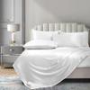 6 Piece Mulberry Silk Sheet Set Queen Size (60x80)+ Upto 16 Inch Deep Pocket White Color Smooth Soft and Silk Bed Sheets Queen Size Bedding Set view 3