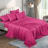 6 Piece Mulberry Silk Sheet Set Cal- King Size (72x84)+ Upto 16 Inch Deep Pocket Hot Pink Color Smooth Soft and Silk Bed Sheets Cal King Size Bedding Set view 1