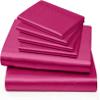 6 Piece Mulberry Silk Sheet Set Cal- King Size (72x84)+ Upto 16 Inch Deep Pocket Hot Pink Color Smooth Soft and Silk Bed Sheets Cal King Size Bedding Set view 2