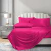 6 Piece Mulberry Silk Sheet Set Cal- King Size (72x84)+ Upto 16 Inch Deep Pocket Hot Pink Color Smooth Soft and Silk Bed Sheets Cal King Size Bedding Set view 3