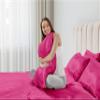 6 Piece Mulberry Silk Sheet Set Cal- King Size (72x84)+ Upto 16 Inch Deep Pocket Hot Pink Color Smooth Soft and Silk Bed Sheets Cal King Size Bedding Set view 4