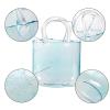 Bag Vase for Flowers, Hand Blown Glass Vase Purse Vase Flower Purse Glass Vase, Modern Farmhouse Decor,Style1-Transparent view 3