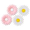 Beatifufu 4pcs Floral Bathroom Soap Dish Daisy Shape Soap Stand Drainable Holder Rack for Bathroom Kitchen view 1