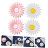 Beatifufu 4pcs Floral Bathroom Soap Dish Daisy Shape Soap Stand Drainable Holder Rack for Bathroom Kitchen view 2