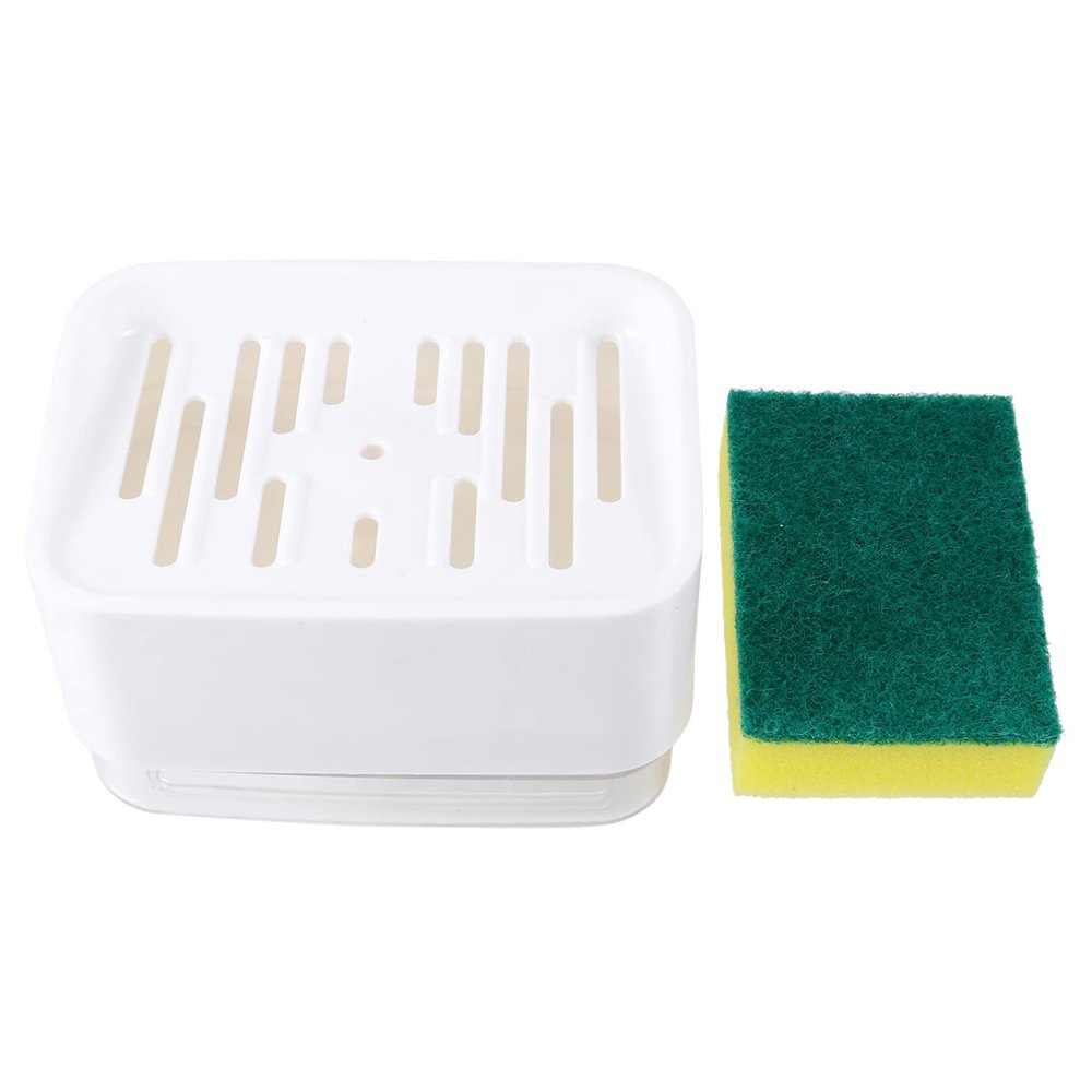 Beatifufu Push-Type Liquid Outlet Box Pump Dispenser for Kitchen Sink Natural Dishwasher Detergent Holder