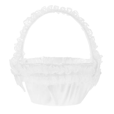 SHOWERORO Wedding Flower Basket Lace for Flower Girls Lightweight and Stylish Petal Holder for Weddings Celebrations and Special Occasions Versatile Container for Candies and More