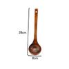 SHOWERORO 5pcs Long Handle Wooden Soup Spoon Natural Round Kitchen Utensils for Soup Cooking Mixing and Serving Food-grade Wooden Cutlery view 4