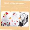 SHOWERORO 1pc Chicken-shaped Iron Egg Storage Basket Multi-purpose Fruit and Vegetable Holder Rustic Design for Kitchen Organization Wire Container for Eggs and Produce view 2