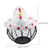 SHOWERORO 1pc Chicken-shaped Iron Egg Storage Basket Multi-purpose Fruit and Vegetable Holder Rustic Design for Kitchen Organization Wire Container for Eggs and Produce view 4