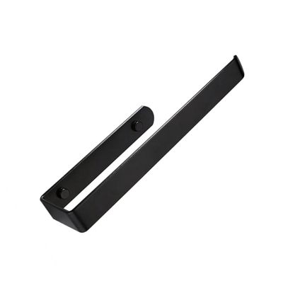 SHOWERORO Stainless Steel Paper Holder Wall-Mounted Rack for Kitchen and Bathroom Space-Saving Design Easy Installation Elegant Black Finish No Drilling Required