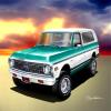 1972 Chevy Blazer - Turquoise/White | Fine Art Print By Danny Whitfield Size 20 x 24 view 1