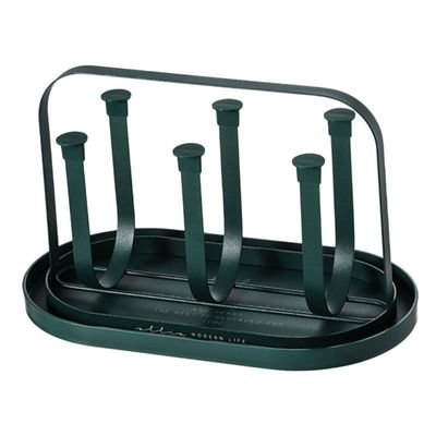 SHOWERORO 1set Nordic Style Cup Holder with Drain Tray Multi-Functional Tea and Household Cup Display Rack for Kitchen Counter Table Cabinet Storage