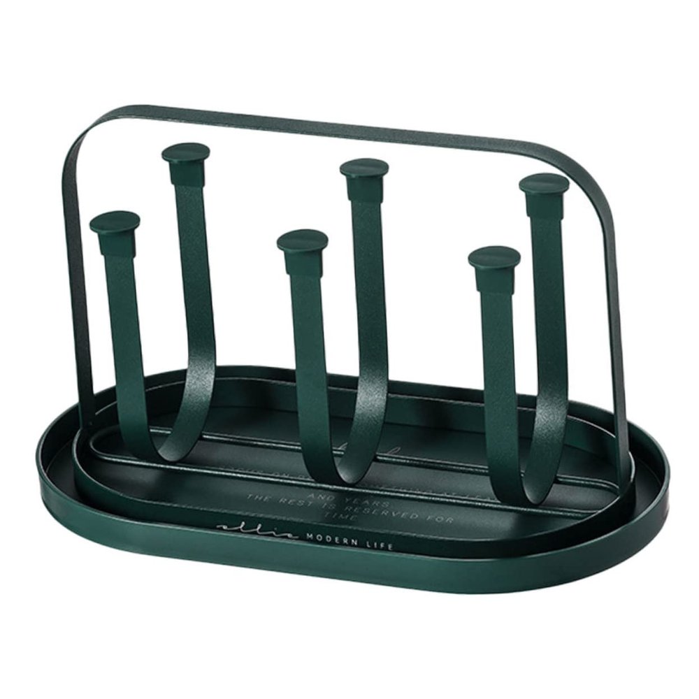 SHOWERORO 1set Nordic Style Cup Holder with Drain Tray Multi-Functional Tea and Household Cup Display Rack for Kitchen Counter Table Cabinet Storage