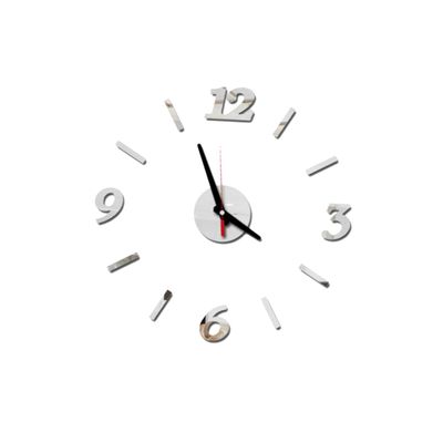 BIUDECO Frameless Wall Clock Silent Movement Modern Art Acrylic Sticker for Home Decor Living Room and Bedroom Silver Easy to Install