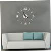 BIUDECO Frameless Wall Clock Silent Movement Modern Art Acrylic Sticker for Home Decor Living Room and Bedroom Silver Easy to Install view 3
