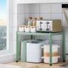 Kitchen 22/24 inch Microwave Oven Rack, 2-tier Carbon Steel Toaster Storage Shelf, Green(60cm/24inch) view 1