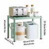Kitchen 22/24 inch Microwave Oven Rack, 2-tier Carbon Steel Toaster Storage Shelf, Green(60cm/24inch) view 2