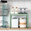 Kitchen 22/24 inch Microwave Oven Rack, 2-tier Carbon Steel Toaster Storage Shelf, Green(60cm/24inch) view 3