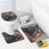 ZGDPBYF Tiger Wildlife Bathroom Rugs Sets 3 Piece Fierce Golden Striped Tiger Head Non Slip Bath Mats for Bathroom Floor, Soft Washable Bathroom Mats and Rugs Sets for Toilet Shower Sink view 3