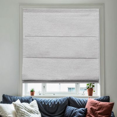UrMoon Cordless Roman Shades for Window Fabric Blackout Roman Blinds Room Darkening Blinds Thermal Insulated Window Treatment for Home Living Room (Silver Gray, 59" W x 64" H)