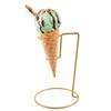 MAGICLULU Ice Cream Cone Holder Stand, Metal Single Waffle Rack for Sushi Hand Rolls, Iron Dessert Display Support for Shops and Home Kitchen, 6.05 x 4.05 Inch, Gold Finish view 1