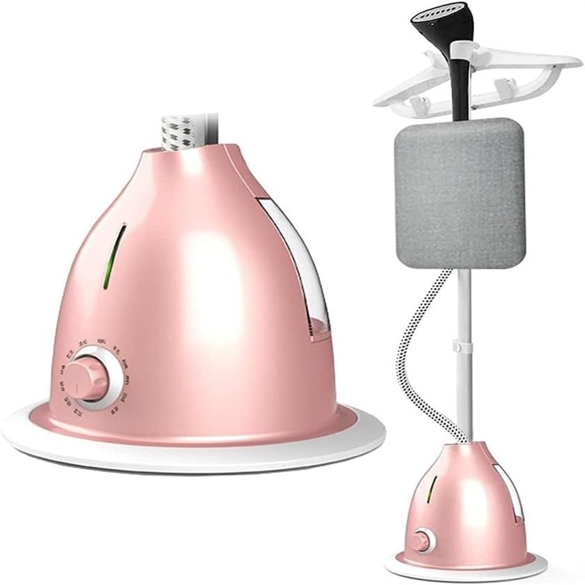 CHIPEL Upright Garment Clothes Steamer2000W, 1.8L, Upgrade 10 Gears Garment Steamer, Flat/Vertical 2-in-1 Fabric Garment Steamer, 35g/min steam, Steamer Clothing with Ironing Board (Color : Pink)