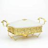 Chafing Dish Buffet Set, White Ripple Ceramics Chafer, Rectangle Chafer and Buffet Warmer Set for Buffet Weddings, Parties, Banquets, Christmas, Catering Events view 1