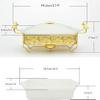 Chafing Dish Buffet Set, White Ripple Ceramics Chafer, Rectangle Chafer and Buffet Warmer Set for Buffet Weddings, Parties, Banquets, Christmas, Catering Events view 2