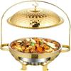 Gold Stainless Steel Chafing Dish with Hook Up, Catering Buffet Warming Container Set Includes Food Pan, Water Pan, Fuel Holder, for Party Wedding Restaurant view 1