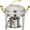Household Stainless Steel Chafing Dish, Round Chafer Buffet Catering Warmer Set W/Food Pan, Lid and Fuel Holder, for Buffet/Weddings/Parties view 1