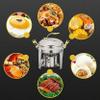 Household Stainless Steel Chafing Dish, Round Chafer Buffet Catering Warmer Set W/Food Pan, Lid and Fuel Holder, for Buffet/Weddings/Parties view 2
