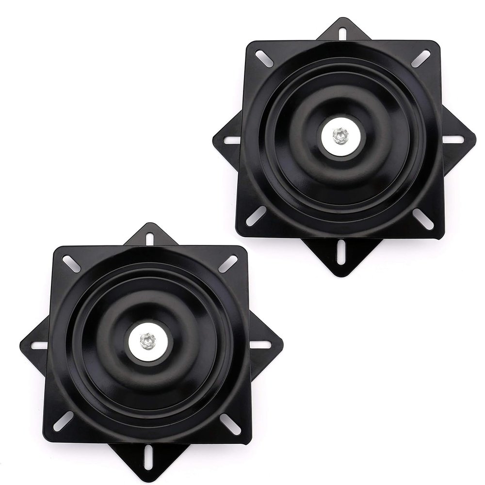 Cokritsm Bar Stool Swivel Plate 6.3in Black Swivel Seat Parts with Solid Ring of Ball Bearings 2Pack Heavy Duty Bar Stool Swivel Plate 300lbs Capacity
